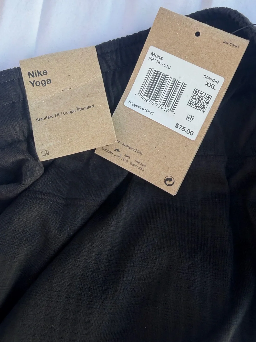 Nike Men's Yoga Dri-Fit TrainerTaperd Pants Black 2XL